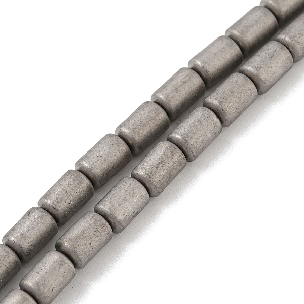 

PandaHall Electroplated Synthetic Non-magnetic Hematite Beads Strands, Frosted, Column, Antique Silver Plated, 3.7~3.8x5.8~5.9mm, Hole...