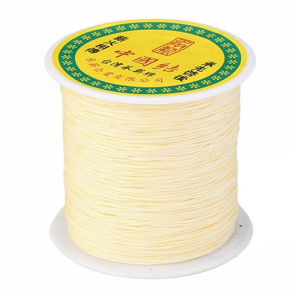 

PandaHall Braided Nylon Thread, Chinese Knotting Cord Beading Cord for Beading Jewelry Making, Lemon Chiffon, 0.5mm, about 150yards/roll..., Yellow