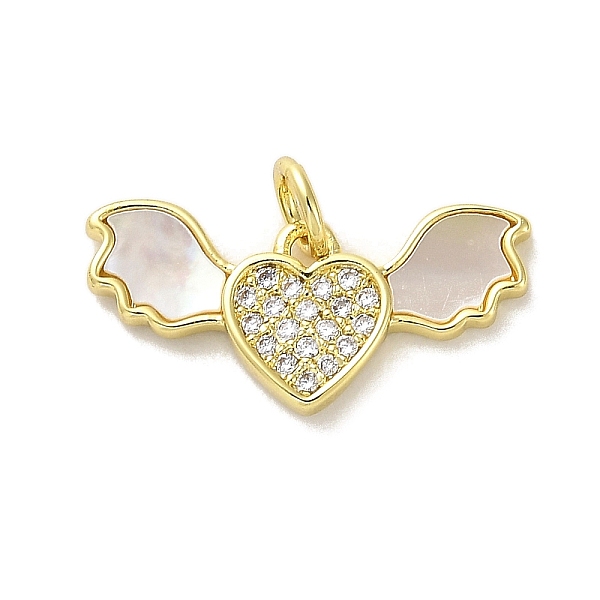 

PandaHall Brass Micro Pave Clear Cubic Zirconia Pendants, with Shell, Real 18K Gold Plated, Heart, 10x21x2.5mm, Hole: 3.5mm Brass+Cubic...