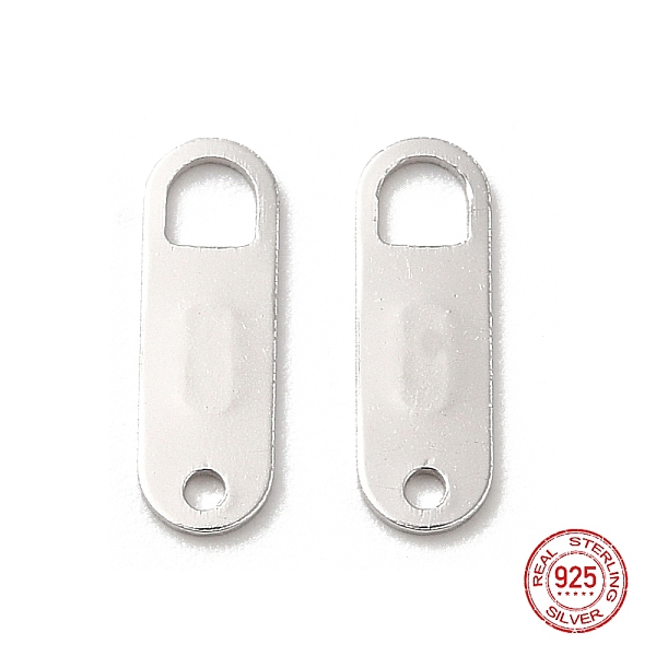 

PandaHall 925 Sterling Silver Links, Chain Tabs, with 925 Stamp, Platinum, 11x3.5x0.5mm, Hole: 1&1.3x1.3mm Sterling Silver