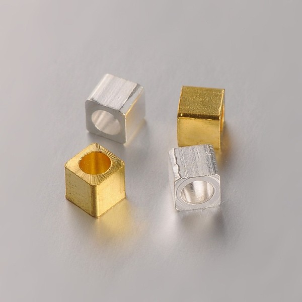 

PandaHall Cube Brass Spacer Beads, Mixed Color, 3x3x3mm, Hole: 1.5mm Brass Cube