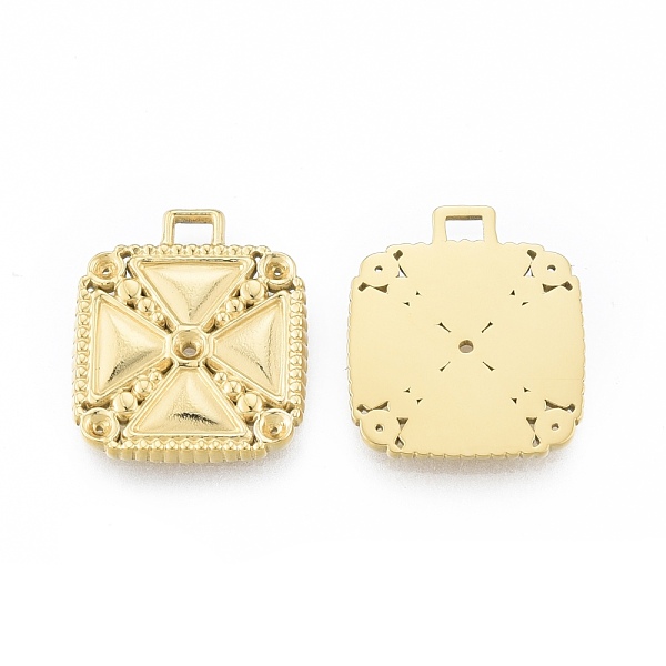 

PandaHall Ion Plating(IP) 304 Stainless Steel Pendant Rhinestone Settings, Square, Real 14K Gold Plated, Fit for 1.6mm & 1.8mm Rhinestone...