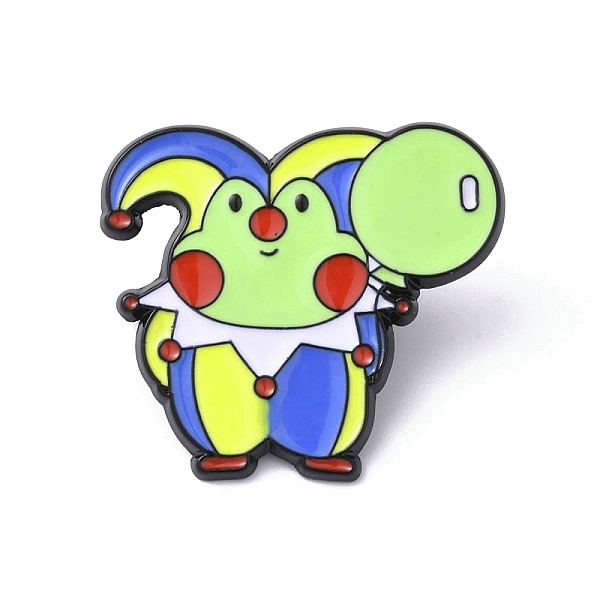 

PandaHall Black Alloy Brooches, Enamel Pins, Joker with Animal, Frog, 27x30x1.4mm Alloy+Enamel Frog
