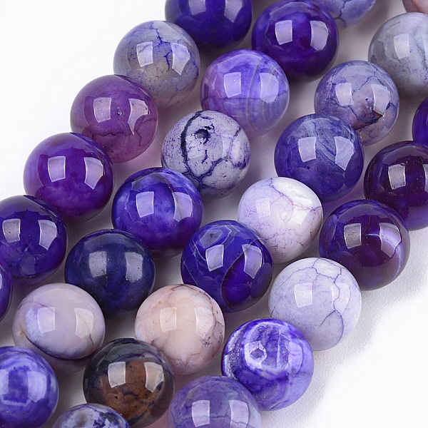 

PandaHall Dyed Natural Agate Beads Strands, Round, Mauve, 8mm, Hole: 1mm, about 48pcs/strand, 14.9 inch Natural Agate Round Purple
