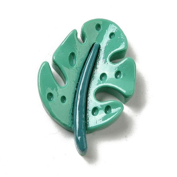 

PandaHall Cute Opaque Resin Leaf Cabochons, for Jewelry Making, Teal, 31x21x5.5mm Resin Leaf Cyan