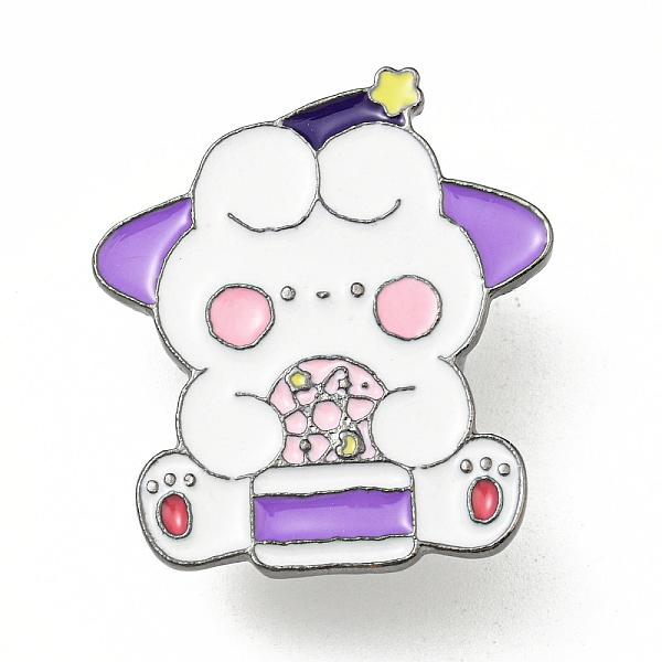 

PandaHall Cute Animal Cartoon Enamel Pin, Gunmetal Alloy Brooch for Women, Rabbit, White, 29.5x26.5x2mm Alloy+Enamel Rabbit White
