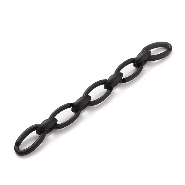 

PandaHall Handmade Opaque Spray Painted Acrylic Cable Chains, with CCB Plastic Linking Rings, Black, 35x18x6mm, 23x16x8.5mm, about 39.37...