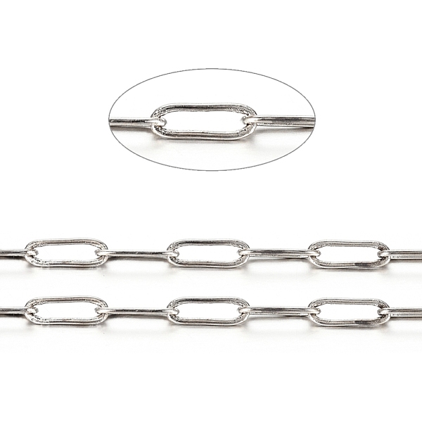 

PandaHall Brass Paperclip Chains, Flat Oval, Drawn Elongated Cable Chains, Soldered, with Spool, Cadmium Free & Nickel Free & Lead Free...