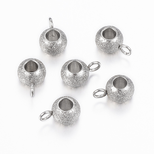 

PandaHall 304 Stainless Steel Tube Bails, Loop Bails, Textured, Rondelle Bail Beads, Stainless Steel Color, 9x6x4.5mm, Hole: 2mm, Inner...