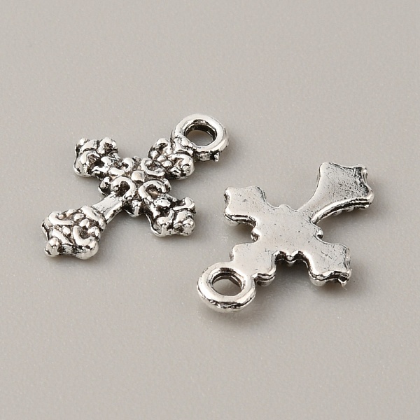 

PandaHall Tibetan Style Alloy Pendants, Cross Charm, Religion, Antique Silver, 15x10x1.5mm, Hole: 1.5mm Alloy Cross