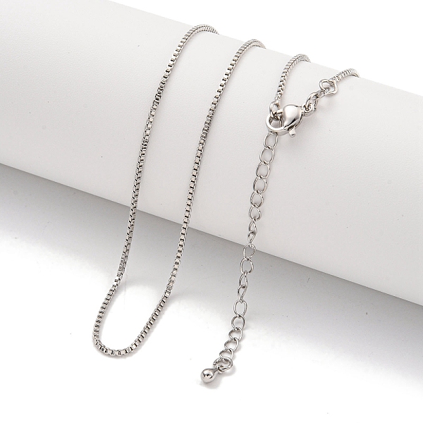 

PandaHall Brass Box Chain Necklaces for Women, Platinum, 16.42 inch(417mm) Brass