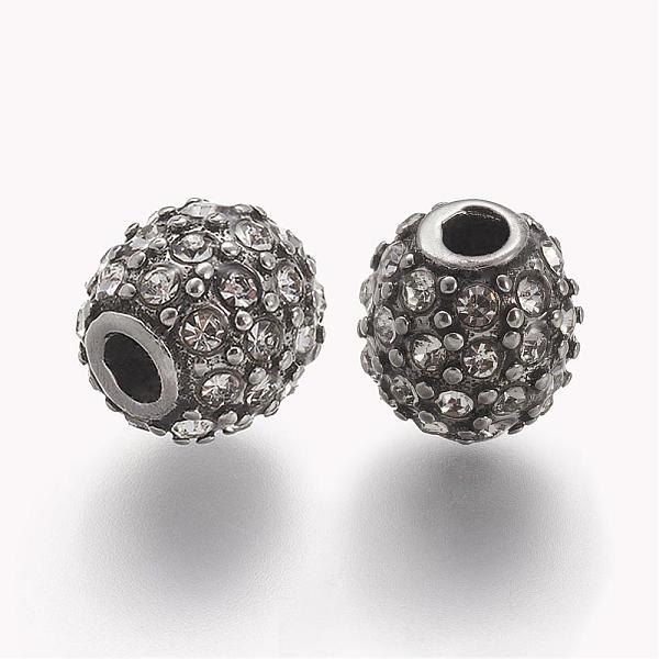 

PandaHall 304 Stainless Steel Rhinestone Beads, Round, Crystal, 10x10mm, Hole: 3mm Stainless Steel+Rhinestone Round Clear