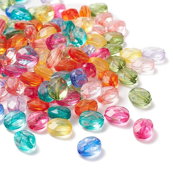 

PandaHall Transparent Acrylic Beads, Oval, Mixed Color, 10x8x5.5mm, Hole: 1.5mm, about 1550pcs/500g Acrylic Oval Multicolor
