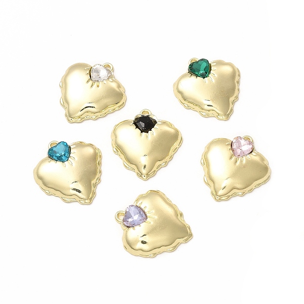 

PandaHall Rack Plating Alloy with Glass Pendants, Light Gold Heart Charm, Cadmium Free & Nickel Free & Lead Free, Mixed Color, 22x20x4.5mm..., Multicolor
