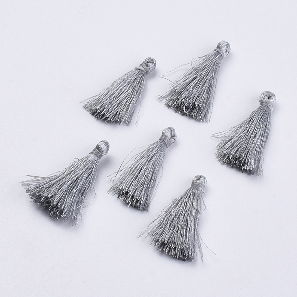 

PandaHall Polyester Tassel Pendant Decorations, Gray, 90~92mm Polyester Gray