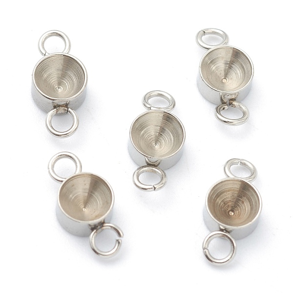 

PandaHall 202 Stainless Steel Connector Rhinestone Settings, for Pointed Back Rivoli Rhinestone, Flat Round, Stainless Steel Color...