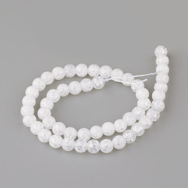 

PandaHall Synthetic Crackle Quartz Beads Strands, Round, Clear, 12mm, Hole: 1mm, about 32pcs/strand, 15.7 inch Crackle Quartz Round Clear