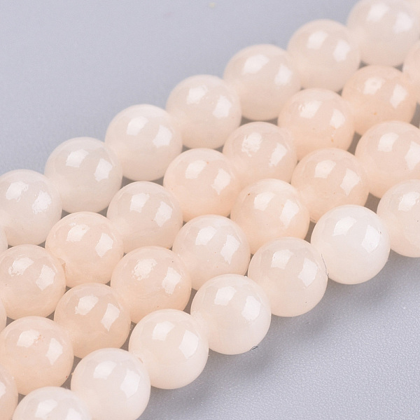 

PandaHall Natural Dyed Yellow Jade Gemstone Bead Strands, Round, Navajo White, 8mm, Hole: 1mm, about 50pcs/strand, 15.7 inch Yellow Jade..., Orange