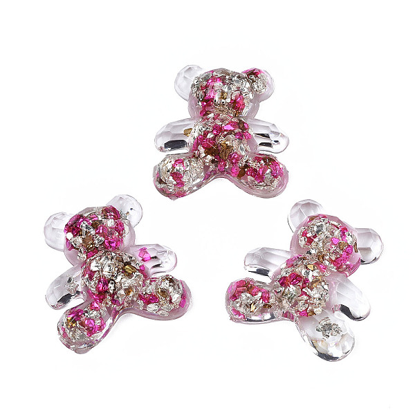 

PandaHall Transparent Acrylic Cabochons, with Foil, Bear, Camellia, 31x29x8mm Acrylic Bear Pink