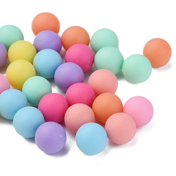 

PandaHall Opaque Acrylic Beads, Frosted, No Hole/Undrilled, Round, Mixed Color, 7.5mm, about 1800pcs/500g Acrylic Round Multicolor