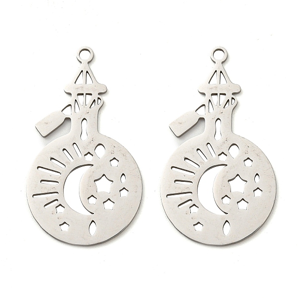 

PandaHall 201 Stainless Steel Pendants, Hollow Bottle Charm, Stainless Steel Color, 36.5x20.5x1mm, Hole: 2mm 201 Stainless Steel Bottle