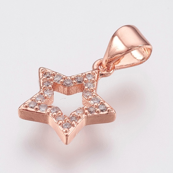 

PandaHall Brass Micro Pave Cubic Zirconia Charms, Lead Free & Cadmium Free, Star, Rose Gold, 12x10.5x2mm, Hole: 3x3.5mm Brass+Cubic Zirconia...
