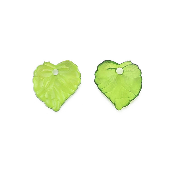 

PandaHall Transparent Acrylic Pendants, Aspen Leaf Charm, Lime Green, 16.5x16x3mm, Hole: 2mm, about 1400pcs/500g Acrylic Leaf