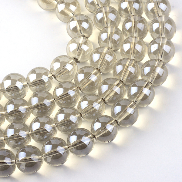 

PandaHall Electroplate Glass Beads Strands, Rainbow Plated, Round, Pale Goldenrod, 5.5x6~6.5mm, Hole: 1mm, about 136pcs/strand, 29.1 inch...
