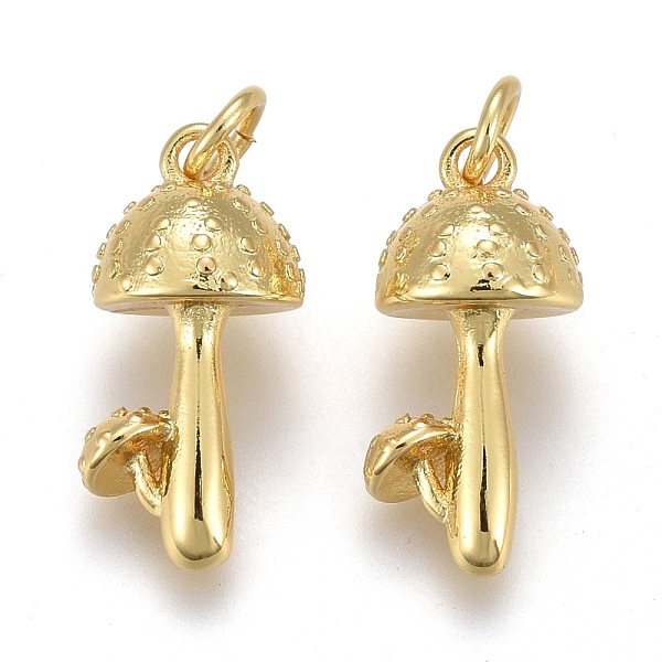 

PandaHall Brass Pendants, Long-Lasting Plated, with Jump Rings, Mushroom, Golden, 16.5x8x8mm, Hole: 4.5x0.8mm Brass Mushroom