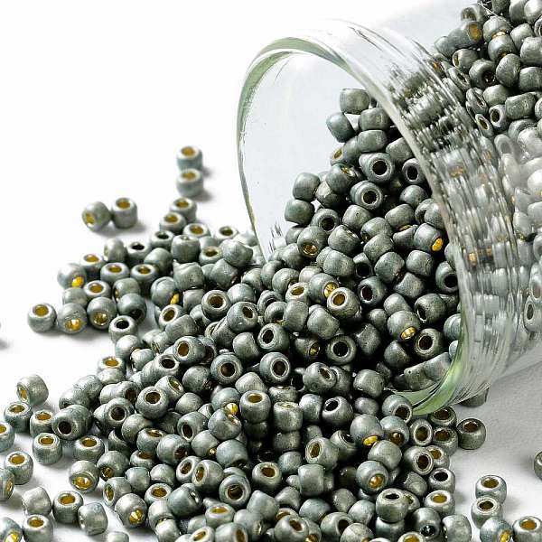 

PandaHall TOHO Round Seed Beads, Japanese Seed Beads, (PF565F) PermaFinish Silver Grey Metallic Matte, 11/0, 2.2mm, Hole: 0.8mm, about..., Gray