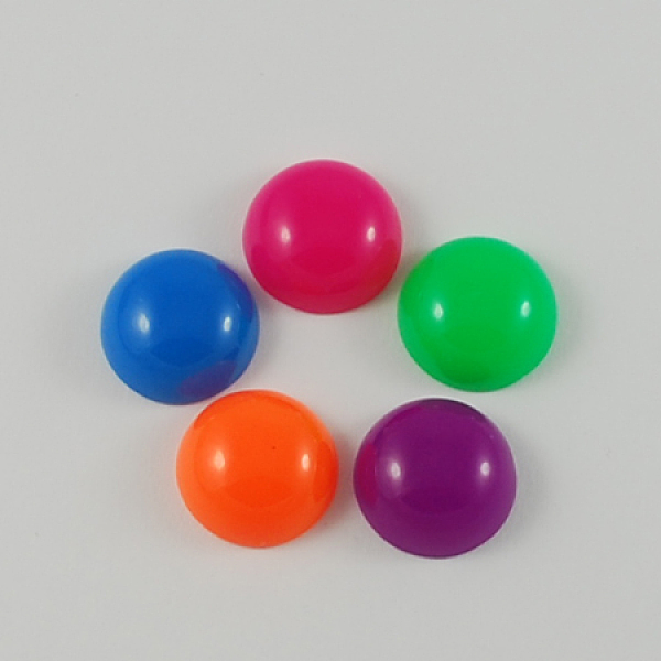 

PandaHall Resin Cabochons, Half Round, Mixed Color, 18x8mm Resin Half Round Multicolor
