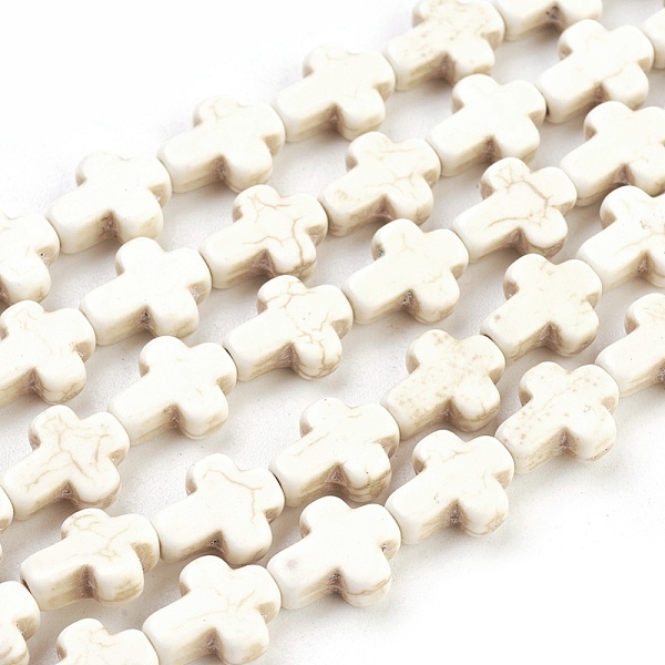 

PandaHall Synthetic Turquoise Beads Strands, Dyed, Cross, Beige, 10x8x3mm, Hole: 1mm, about 38pcs/strand, 15 inch Synthetic Turquoise Cross..., Yellow