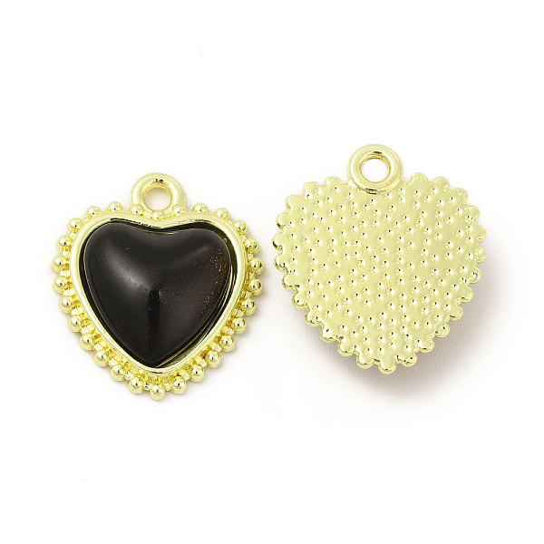 

PandaHall Rack Plating Alloy Pendants, with Black Glass, Heart Charms, Cadmium Free & Nickel Free & Lead Free, Light Gold, 16.5x14x4mm, Hole...