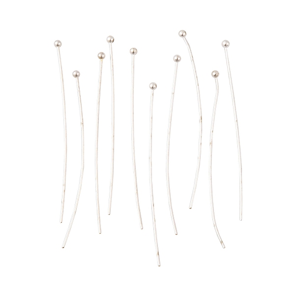 

PandaHall Brass Ball Head pins, Silver, 24 Gauge, 44x0.5mm, Head: 2mm Brass