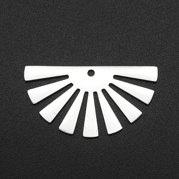 

PandaHall 201 Stainless Steel Pendants, Fan, Laser Cut, Stainless Steel Color, 17x32x1mm, Hole: 1.6mm 201 Stainless Steel Fan