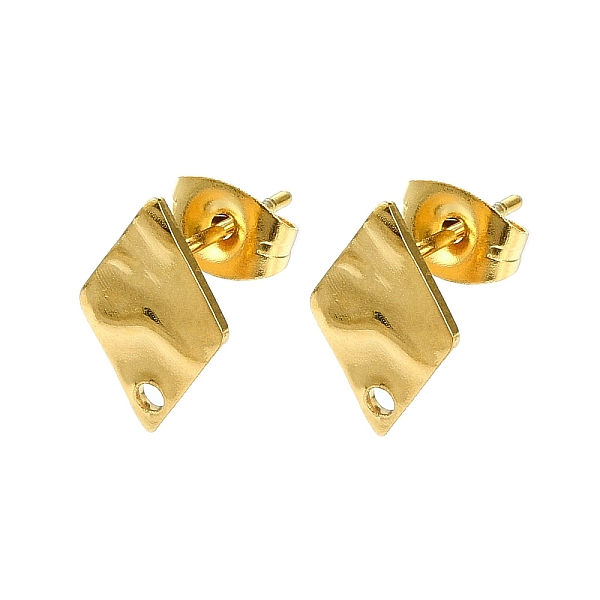

PandaHall 304 Stainless Steel Stud Earring Findings, Rhombus, 12x8mm, Hole: 1.4mm, Pin: 10.5x0.5mm. 304 Stainless Steel Rhombus