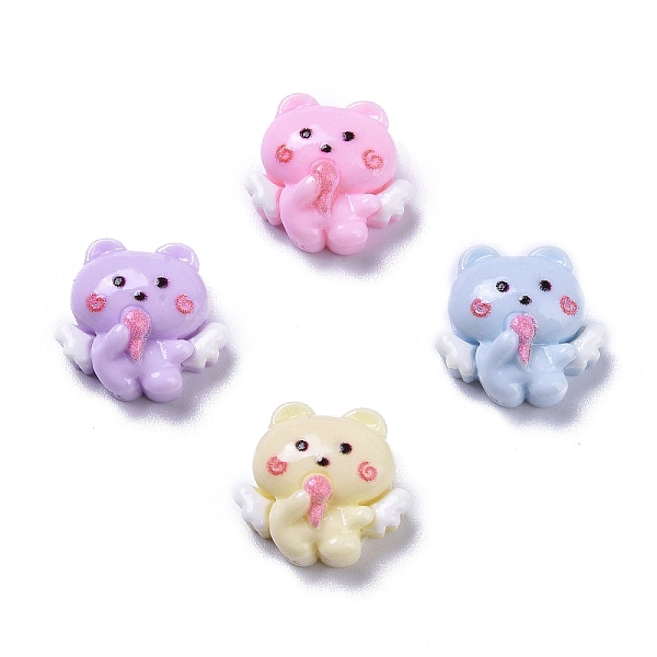 

PandaHall Opaque Cute Animal Resin Decoden Cabochons, Mixed Color, Bear with Wings, 12.5x9.5x7mm Resin Bear Multicolor