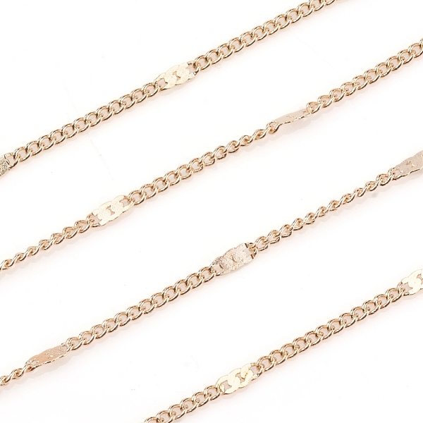 

PandaHall Soldered Brass Coated Iron Cable Chains, Light Gold, 2x1.4x0.9mm, 5m/bag Iron