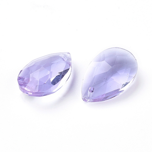 

PandaHall Faceted Glass Pendants, Teardrop, Medium Purple, 15x9.5x5.5mm, Hole: 1mm Glass Teardrop Purple