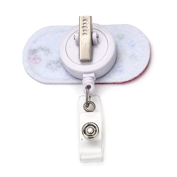 

PandaHall Pill Felt & ABS Plastic Badge Reel, Retractable Badge Holder, with Iron Alligator Clip, Platinum, White, 86mm, Pill: 49x73x23mm...