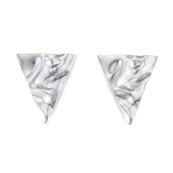 

PandaHall 201 Stainless Steel Pendant, Textured Charms, Triangle, Stainless Steel Color, 28.5x23x0.5mm, Hole: 1.6mm 201 Stainless Steel...