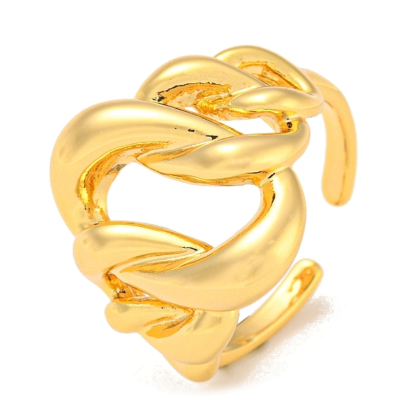 

PandaHall Brass Open Cuff Rings, Oval, Golden, US Size 6(16.5mm) Brass Oval
