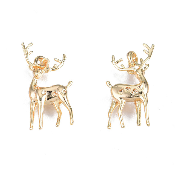 

PandaHall Brass Pendant Rhinestone Settings, Sika Deer, Nickel Free, Real 18K Gold Plated, Fit For 0.8~1mm Rhinestone, 23.5x11.5x4mm, Hole...