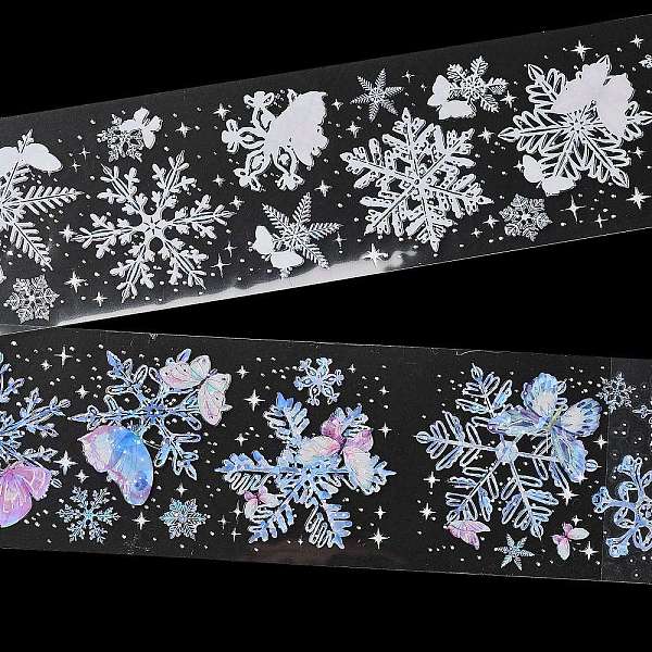 

PandaHall Winter Theme PET Waterproof Adhesive Tape, Snowflake Decorative Tape for DIY Scrapbooking, Card Making, Butterfly, 50x0.1mm...