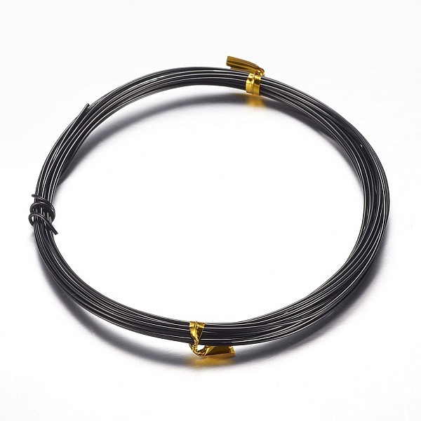 

PandaHall Round Aluminum Craft Wire, for Beading Jewelry Craft Making, Black, 18 Gauge, 1mm, 10m/roll(32.8 Feet/roll) Aluminum Round Black