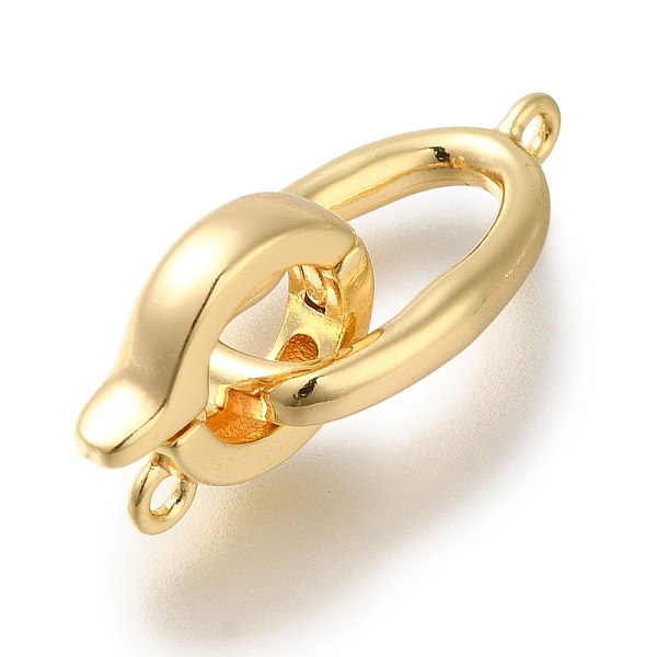 

PandaHall Brass Fold Over Clasp, Oval, Real 18K Gold Plated, 32mm Brass Oval