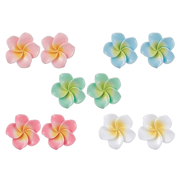 

PandaHall Resin Stud Earrings for Women, Flower, Mixed Color, 17x22mm Resin Flower Multicolor
