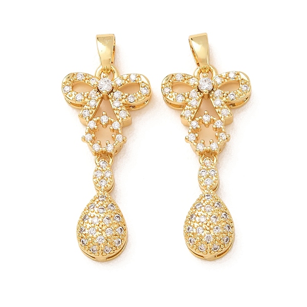 Pendenti in ottone con micro pavé di zirconi cubici trasparenti