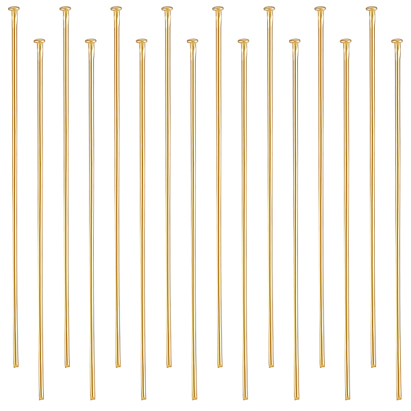 

PandaHall Beebeecraft 304 Stainless Steel Flat Head Pins, for Jewelry Making, Real 16K Gold Plated, 50x0.7mm, 21 Gauge, Head: 1.5mm, about...