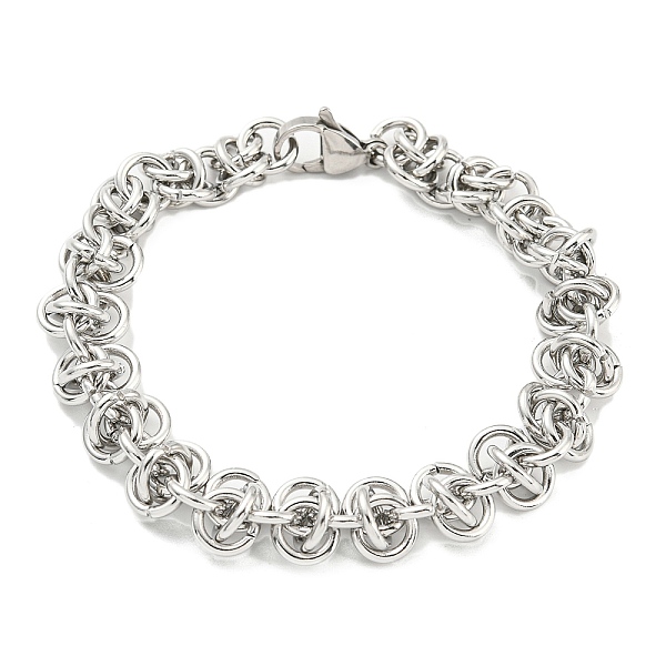 

PandaHall 304 Stainless Steel Byzantine Chain Bracelet, Stainless Steel Color, 7-7/8 inch(20cm) 304 Stainless Steel